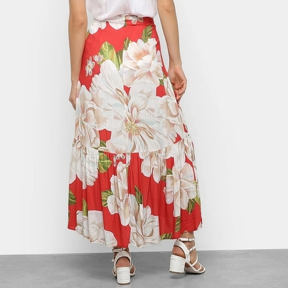 Farm Rio Floral Red Maxi Skirt - Picture 2 of 3